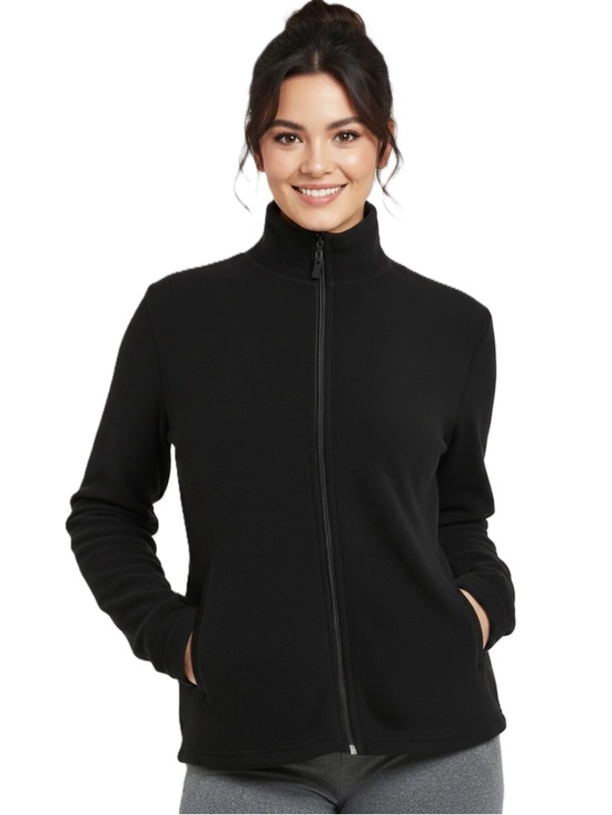 Sofra Jackets & Blazers - Sofra Polar Fleece Full Zip Jacket | Black | Cozy Lightweight Layer | Small 🖤